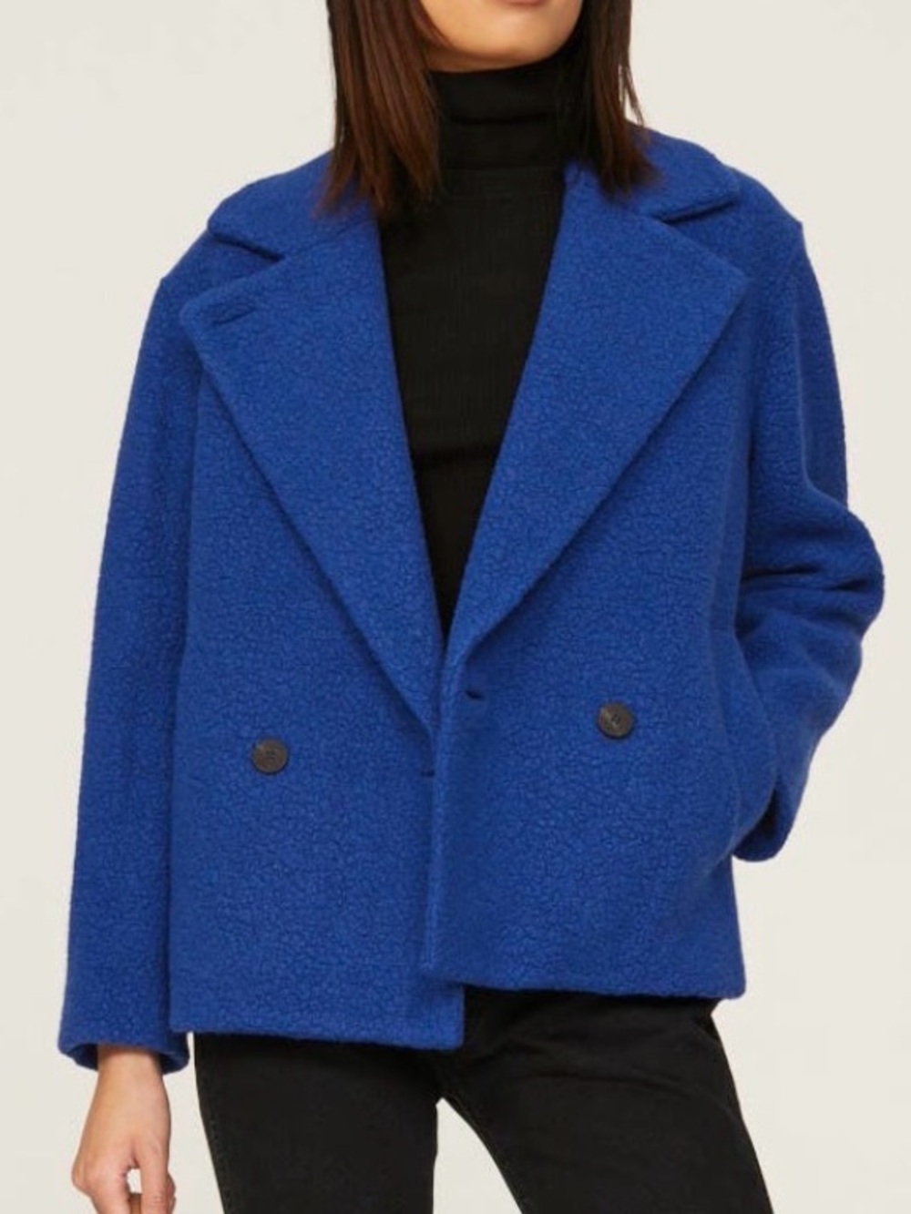 Harris Wharf London Blue Cropped Outdoor Jacket